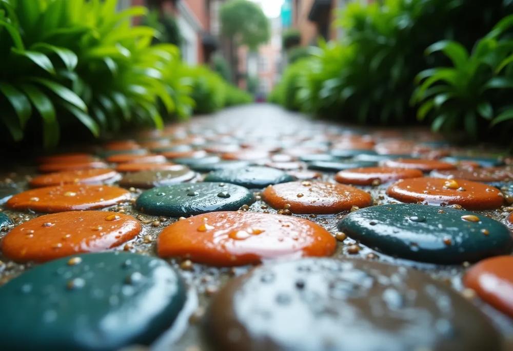 glossy cobblestones